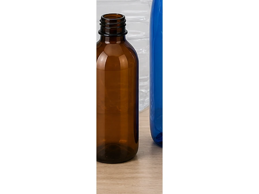 Amber Plastic Bottle Range product photograph