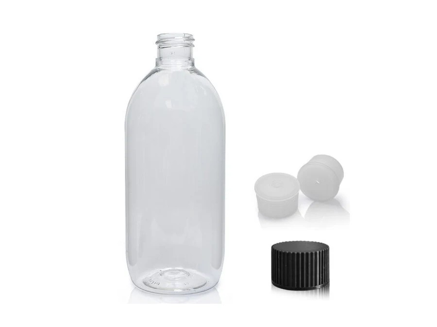 250ml Clear PET Sirop Bottle & 28mm Screw Cap product image