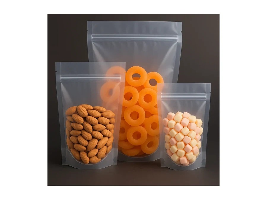 100g Clear / Brown Kraft Stand Up Pouch with Zip product image