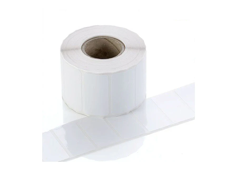 White Gloss Vinyl Labels - 75 x 50 mm - 38 mm Core product photograph
